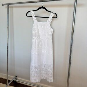 J.Crew White Eyelet Midi Dress – Size 0